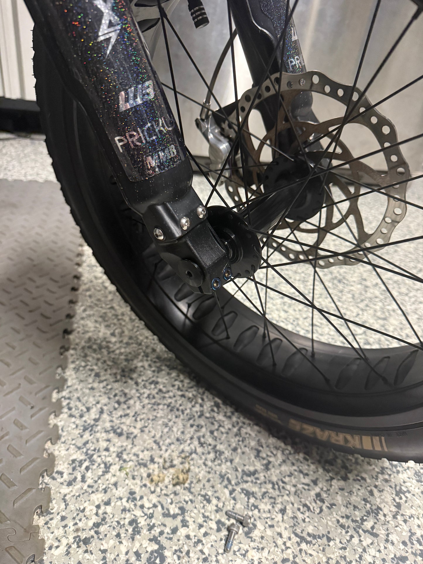 Super 73 titanium front wheel clamp